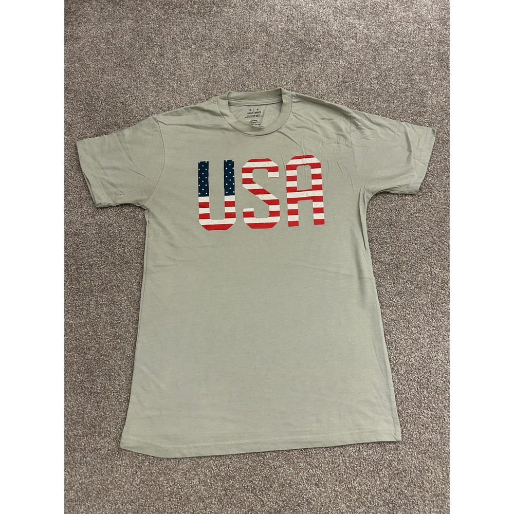 Celebrate It USA Graphic T-Shirt Adult‎ Small Sage Green Excellent Patriotic Tee